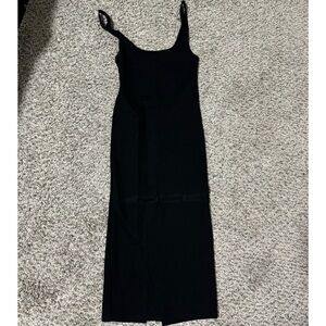 black midi dress